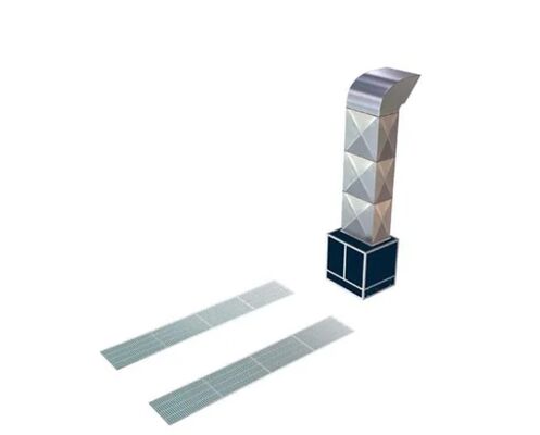 CoatTech Flush Floor Pit-Mounted Automotive Prep Bay with Integrated Ground Extraction and Electric Roll-Up Curtains