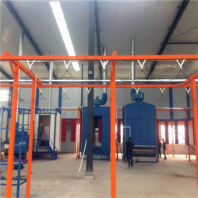 Linea di rivestimento a polvere verticale con trasportatore aereo robusto Linea di verniciatura con trasportatore per rivestimento coerente