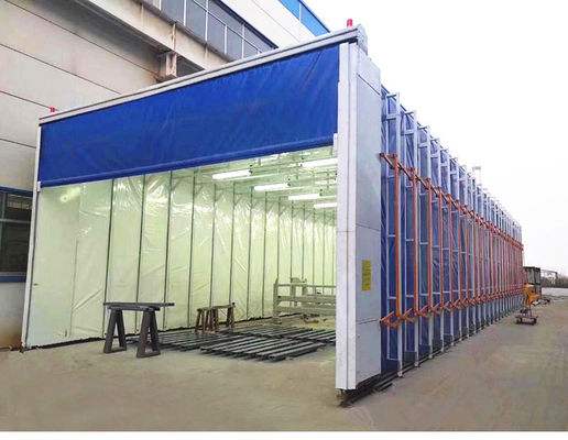 Cabina di verniciatura mobile telescopica ad alta efficienza industriale CoatTech, tenda retrattile